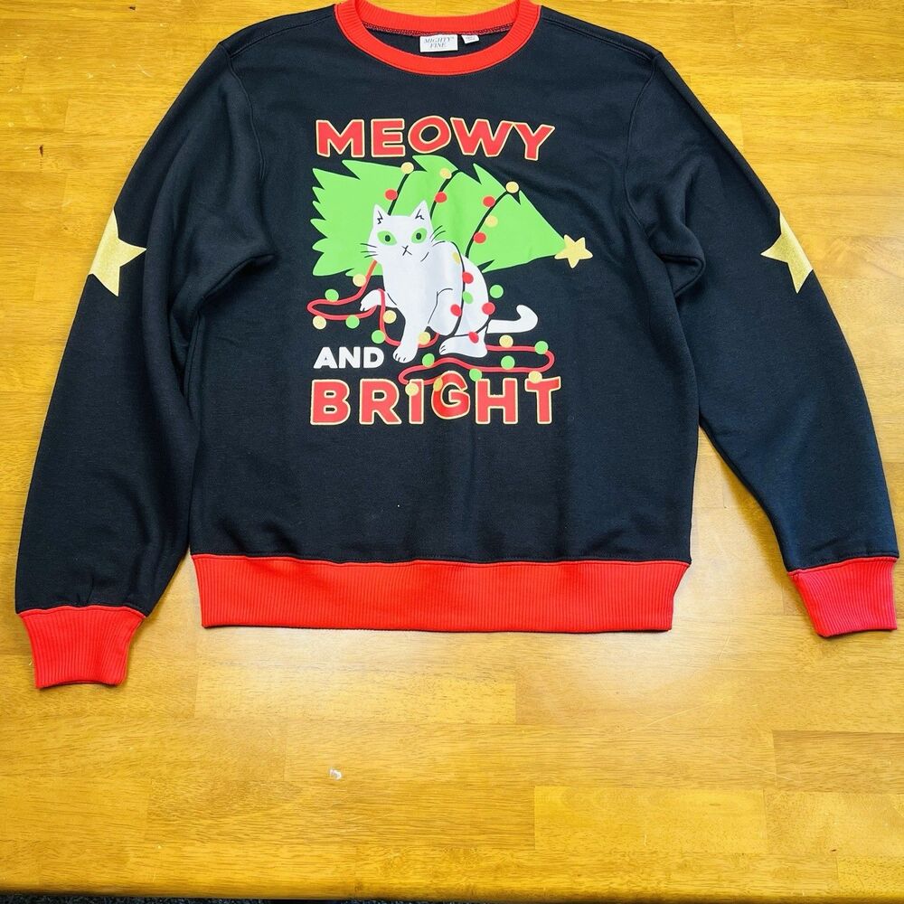 Christmas Ugly Meowy And Bright Sweater Women’s Size Small